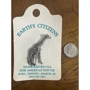 Earth, citizens handcrafted, USA, fine American pewter, giraffe brand new